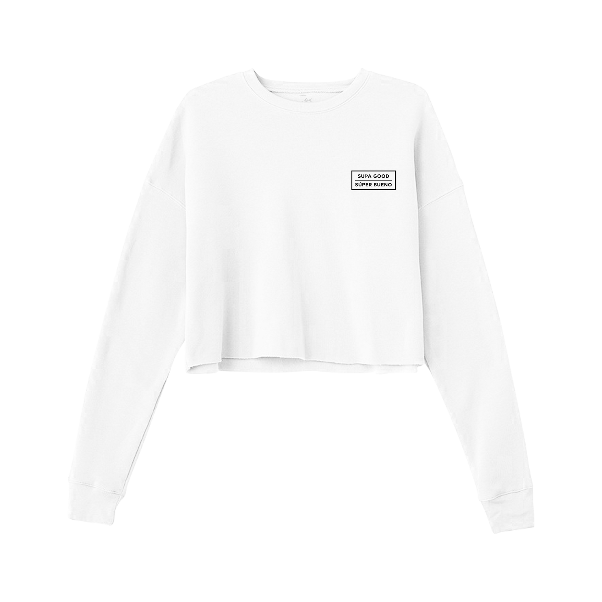 Supa Good Super Bueno Crop Sweatshirt - White